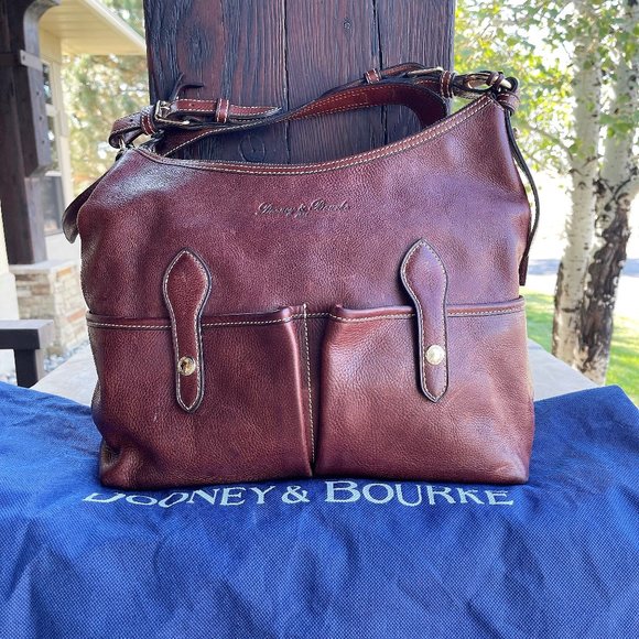 Dooney & Bourke Handbags - Dooney & Bourke Lucy Florentine Vachetta Vintage Hobo Shoulder Bag Chestnut